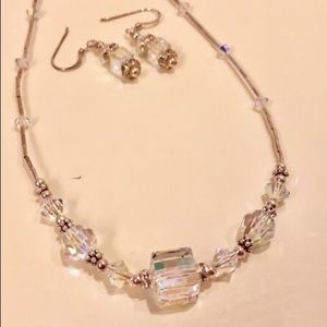 Swarovski crystal necklace & earring set
